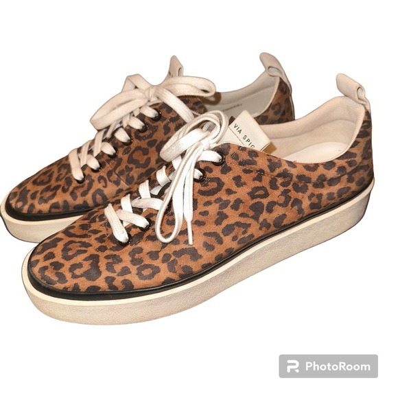 Via Spiga V-Mae leopard print Platform Sneakers size 9 - Picture 2 of 5